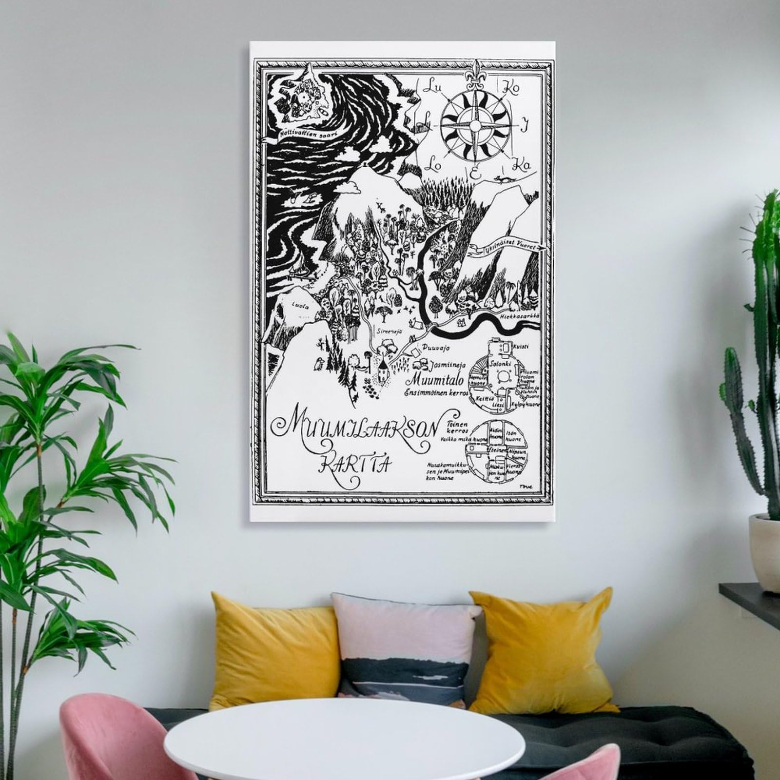 Amazon.co.jp: MOOMIN(ムーミン) モノクロポスター ムーミン谷